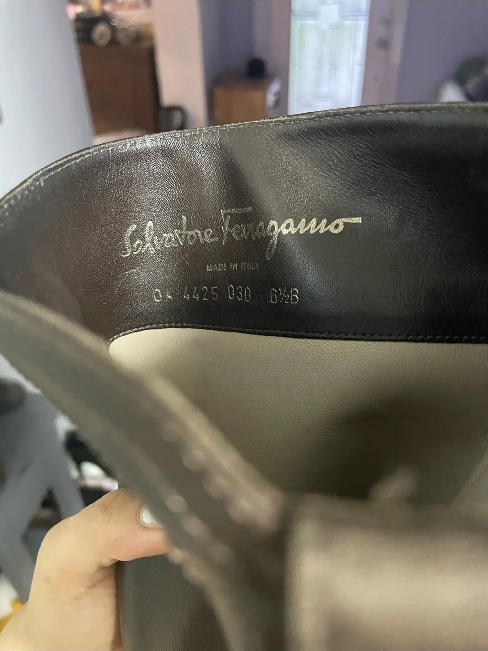 Salvatore Ferragamo Dark Brown Leather Riding Boots with Gold Hardware - Picture 4 of 5